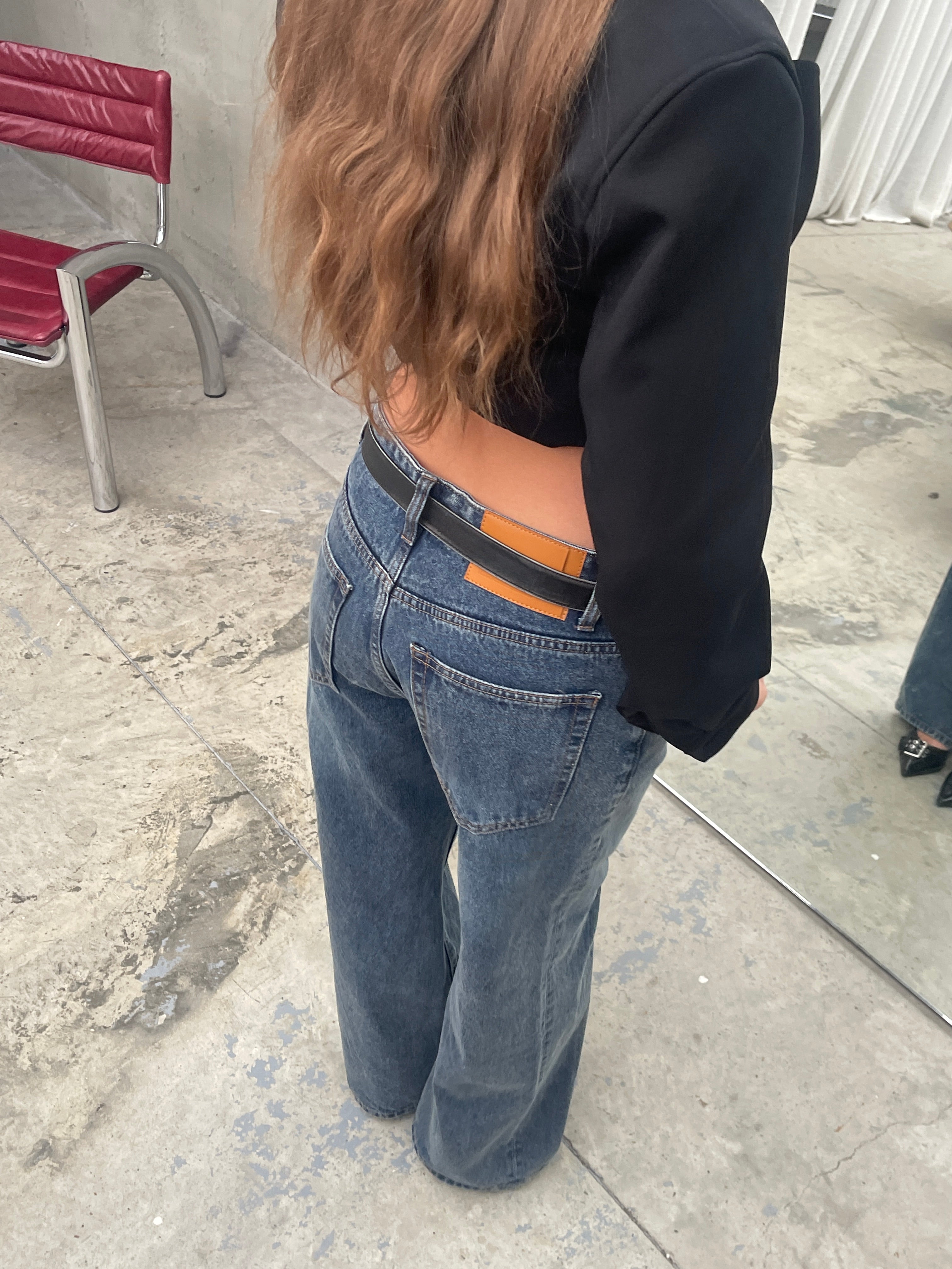 Calça Jeans Billie Dad Azul Escuro
