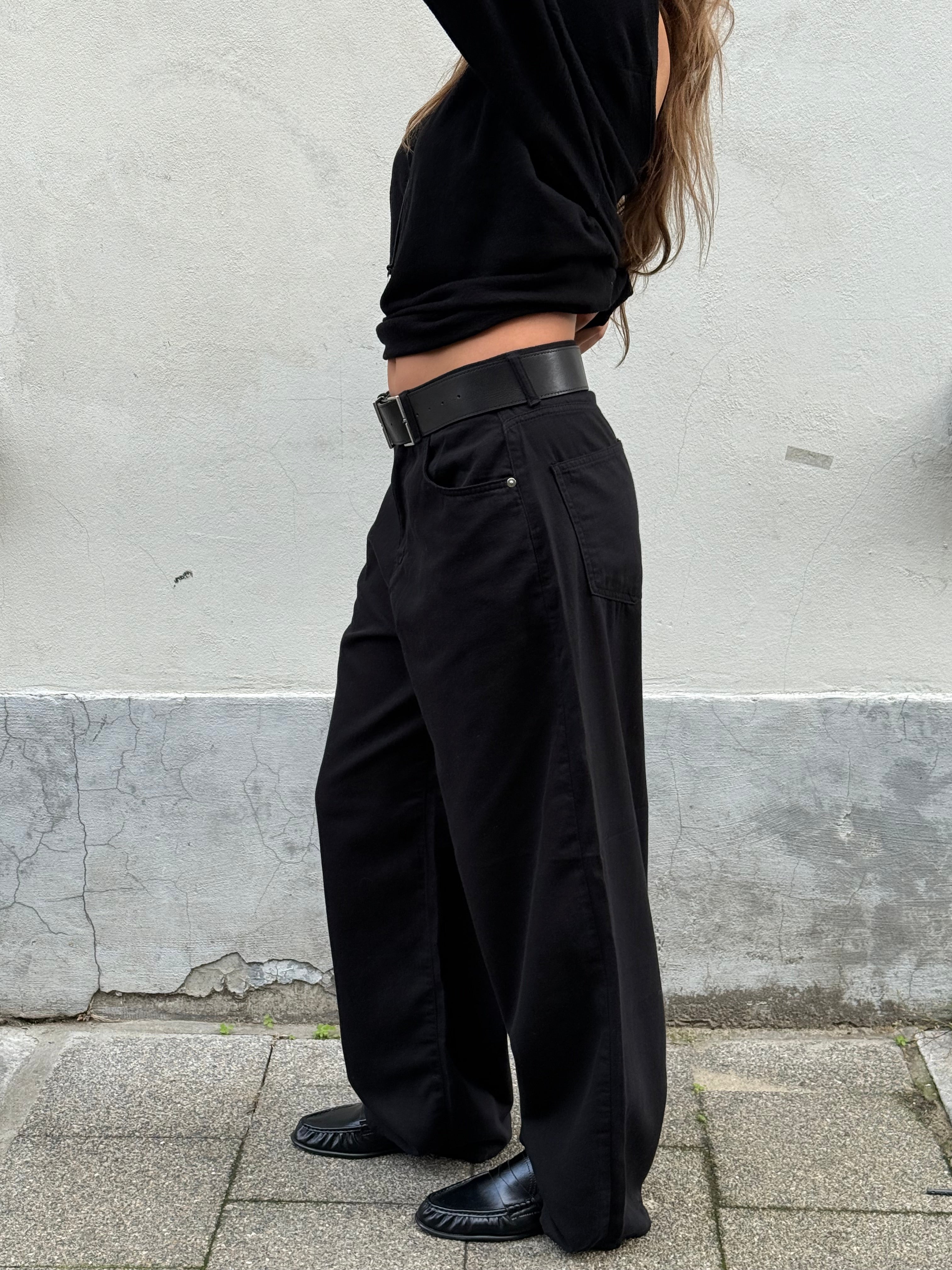 Calça Pantalona Larga Preta