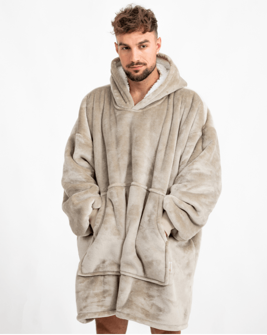 Moletom Oversized Com Capuz Beige