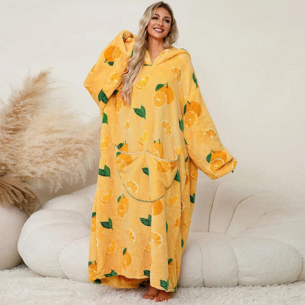 Moletom Oversized Com Capuz Laranjas