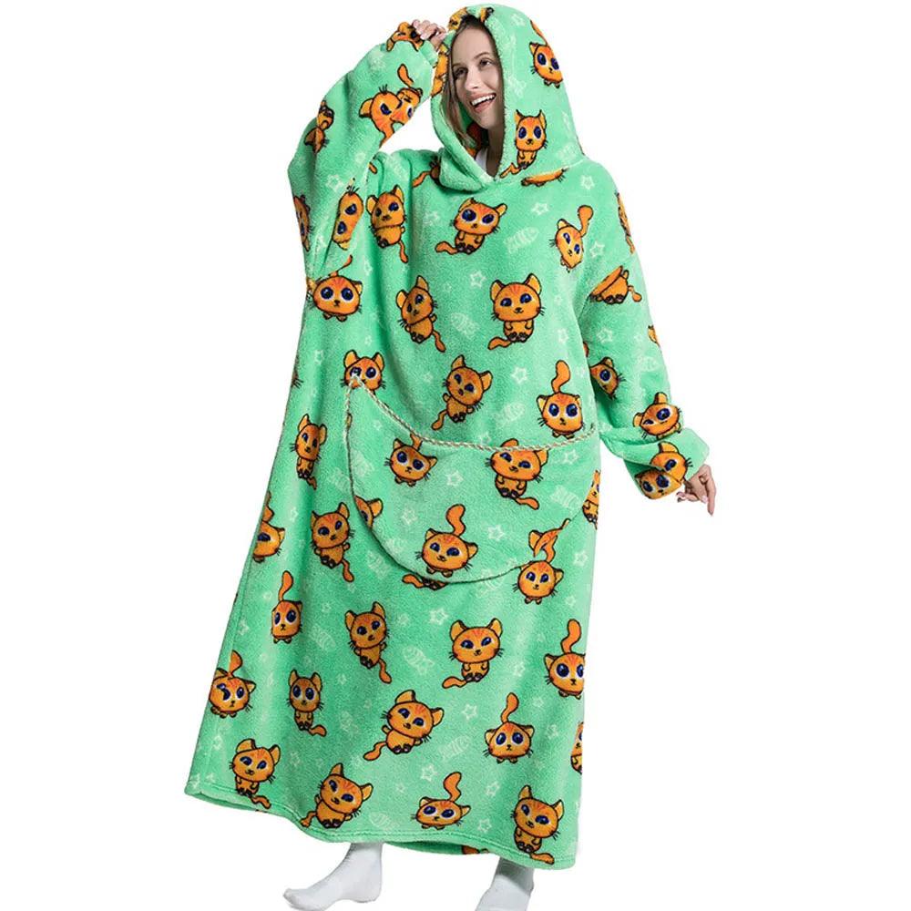 Moletom Oversized Com Capuz Gatinhos Laranja