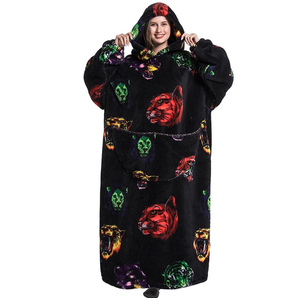 Moletom Oversized Com Capuz Felinos