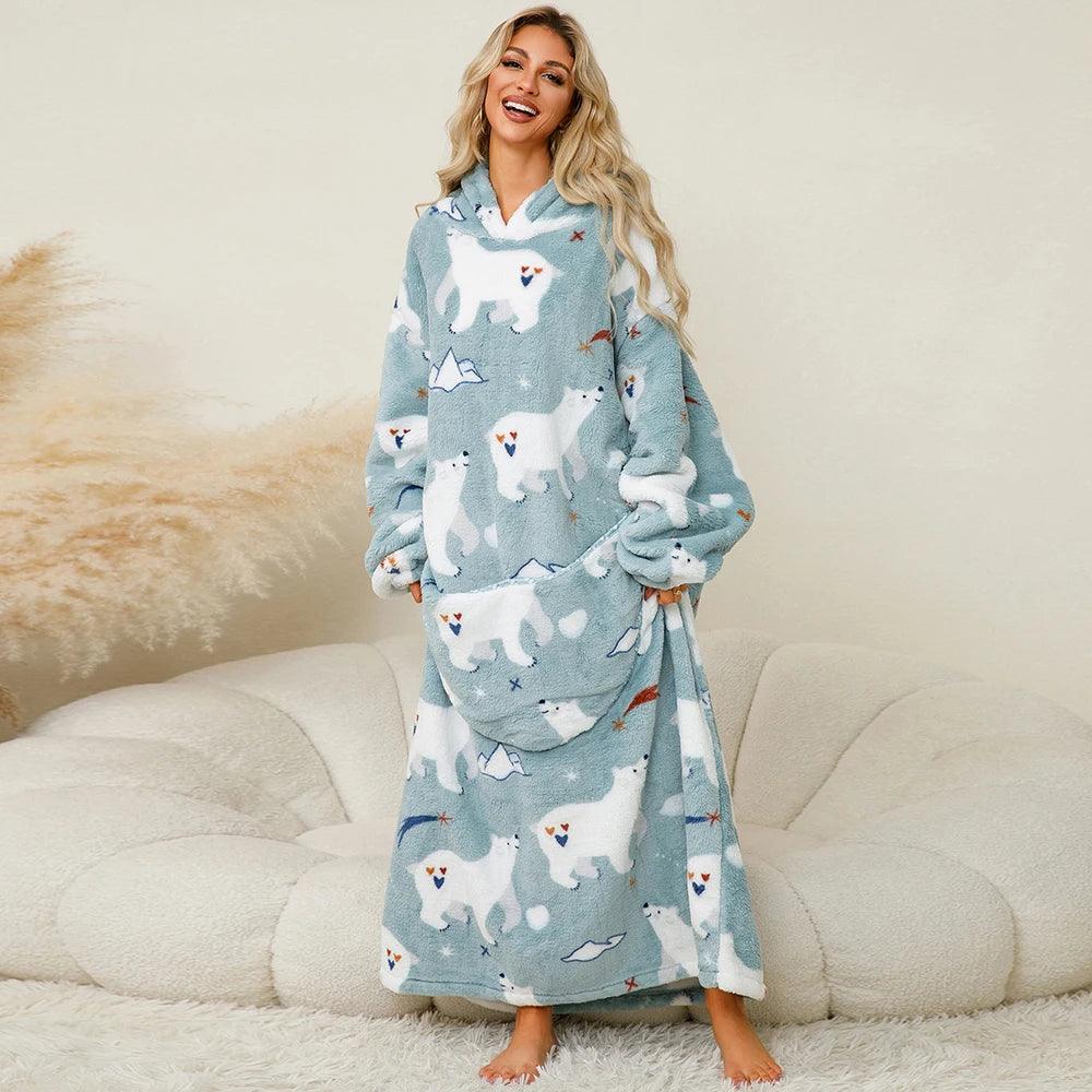 Moletom Oversized Com Capuz Urso Polar