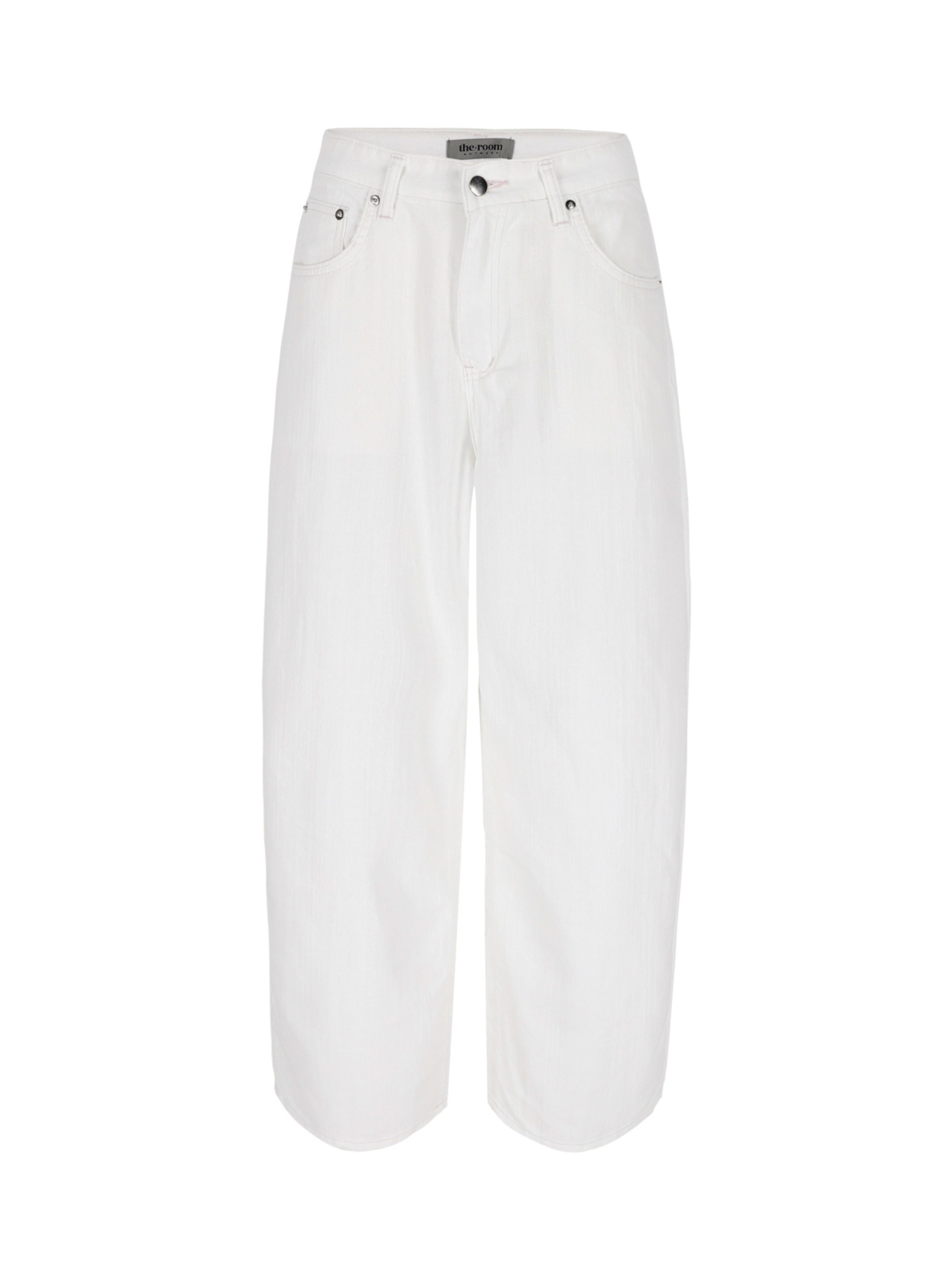 Calça Baggy de Perna Larga Branca