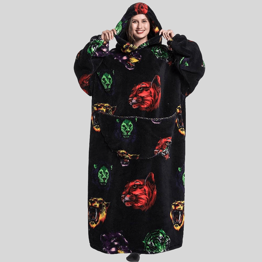 Moletom Oversized Com Capuz Felinos