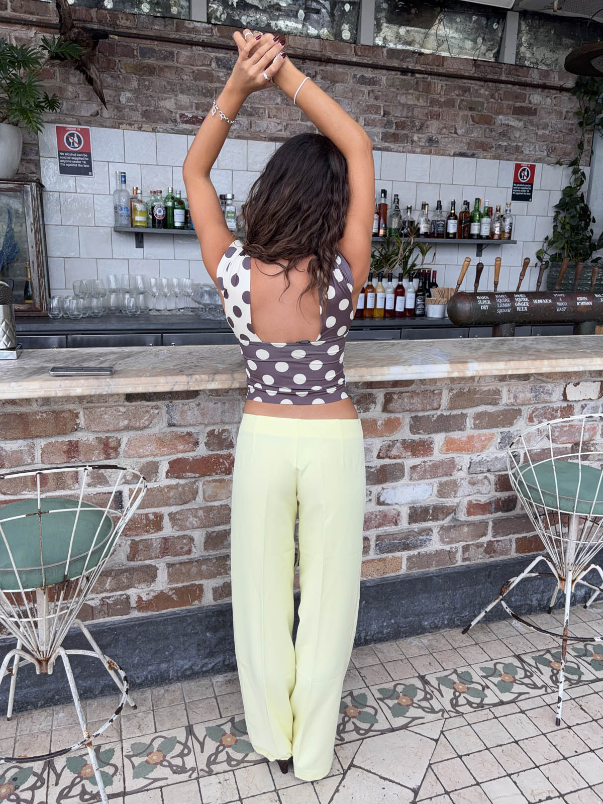 Calça Nula com cinto de amarrar - Amarelo