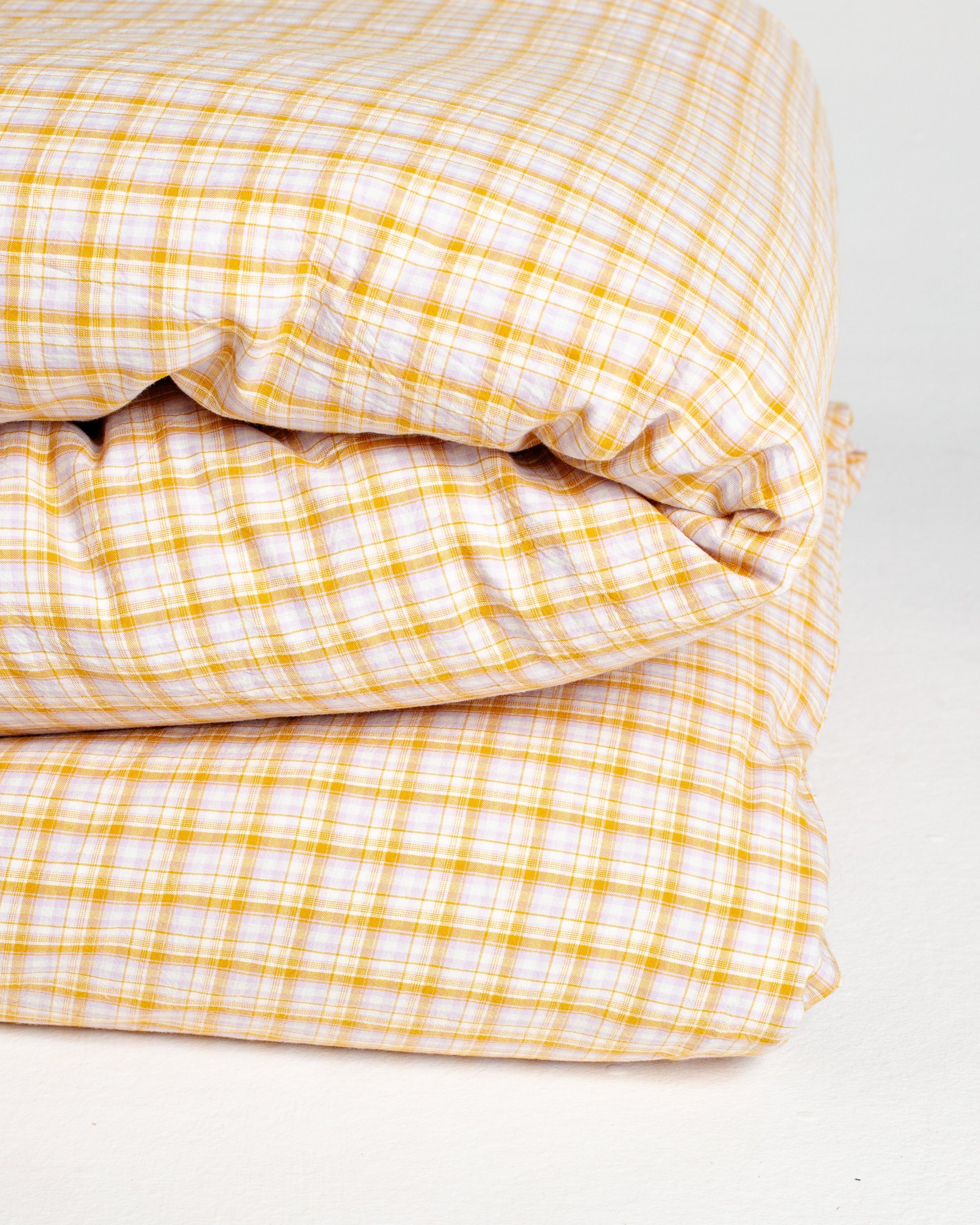 Duvet Xadrez de Algodão - Limoncello