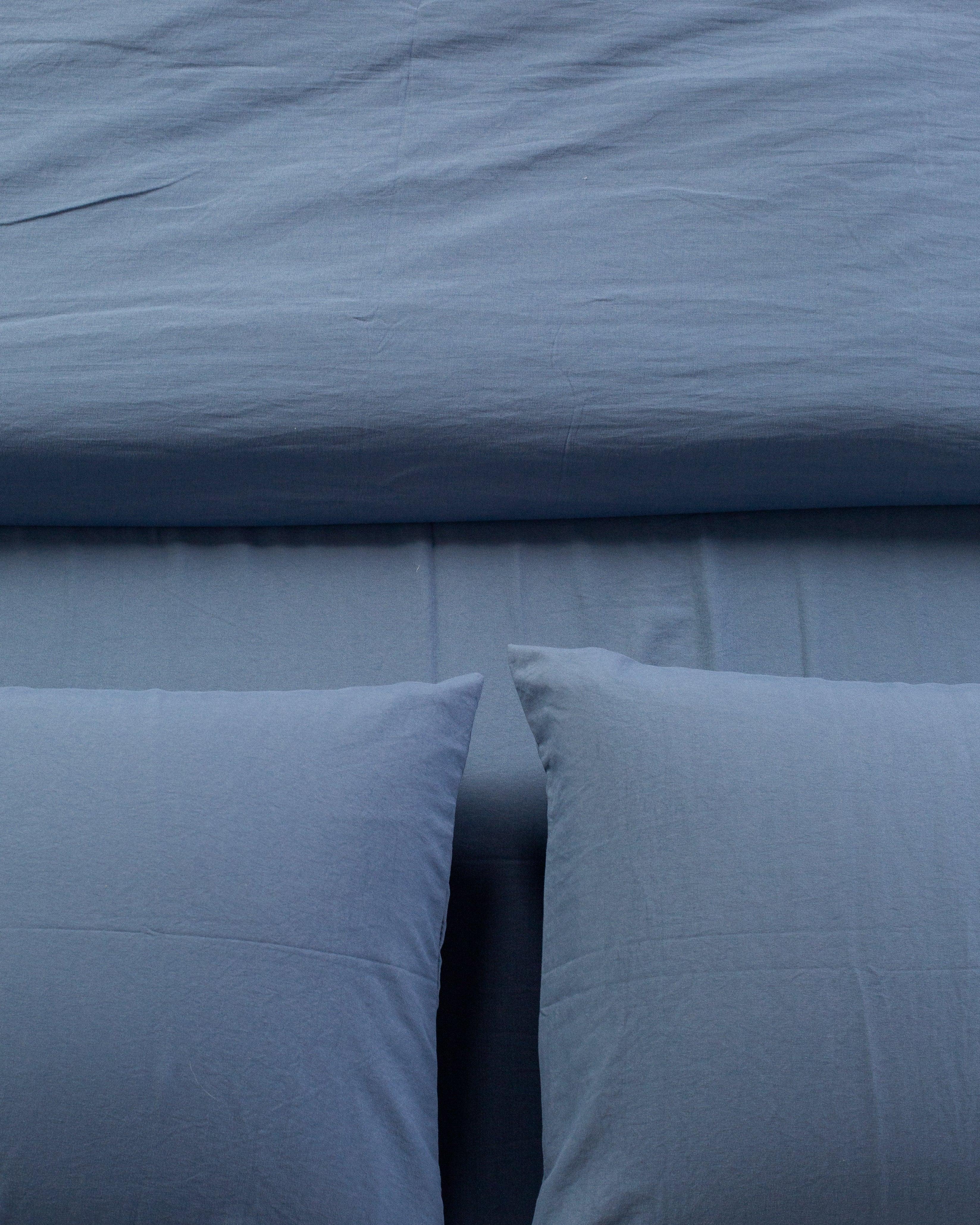 Jogo de Duvet Solid Washed - Navy